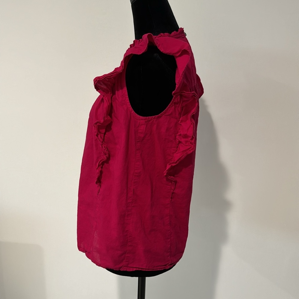 LOFT Pintucked Ruffle Shell (Size XS) - Picture 4 of 12